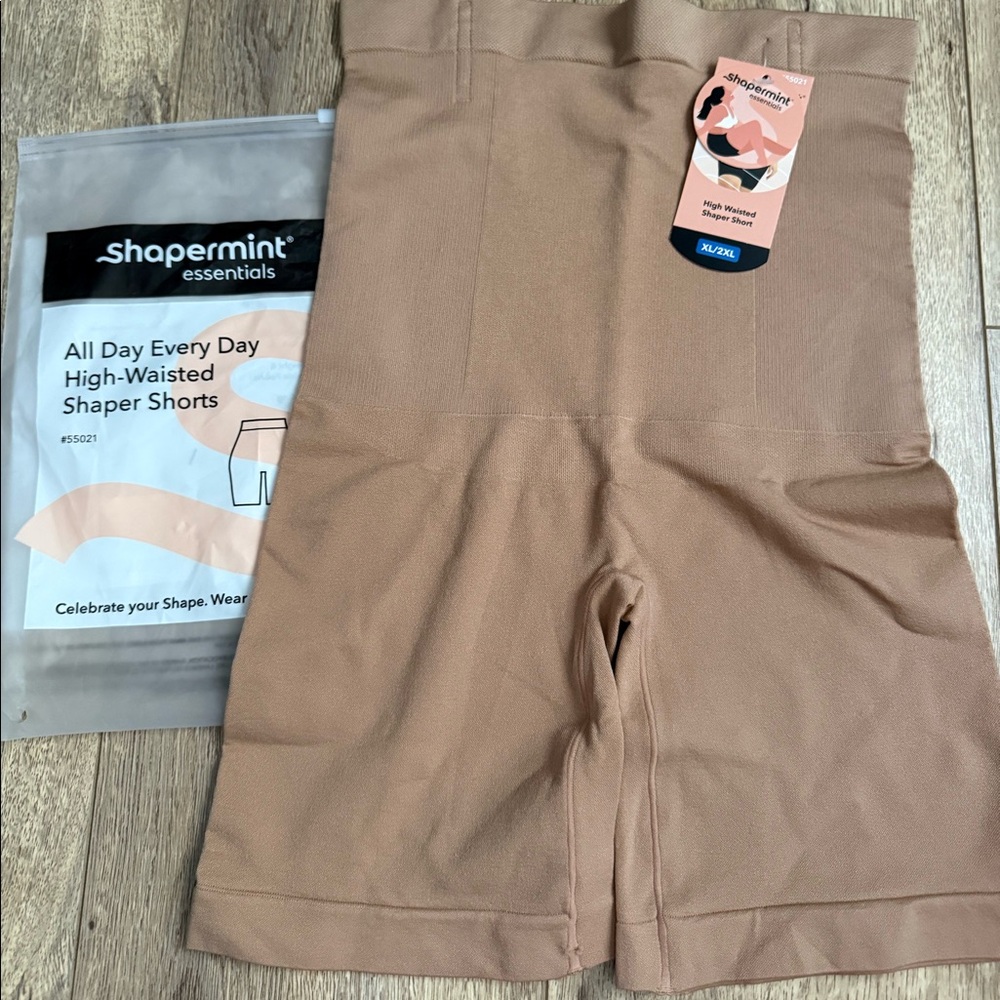 (XL/2XL) TAN Shapermint High Waist Shaper Shorts